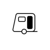 caravana, campista, modelo de logotipo de ilustração vetorial de ícone de linha sólida de viagem. adequado para muitos propósitos. vetor