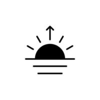 nascer do sol, pôr do sol, conceito de design de ícone de linha sólida de sol para web e interface do usuário, ícone simples adequado para qualquer finalidade. vetor