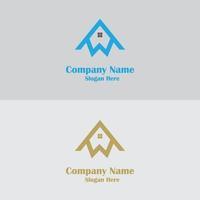 identidade corporativa aw carta modelo de vetor de ícone de logotipo imobiliário, design de logotipo da empresa