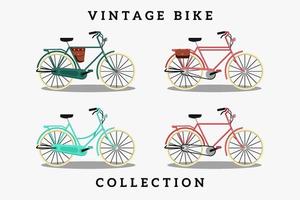coleção de ilustração plana de bicicleta vintage vetor