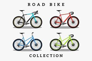 coleção de ilustração plana de bicicleta de estrada vetor