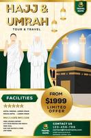 promoção de banner vertical de viagem hajj e umrah vetor