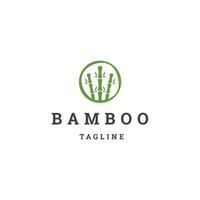 vetor plano de modelo de design de ícone de logotipo de bambu