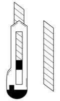 faca estacionária desenhada à mão. ferramenta multifuncional para uso doméstico e de escritório. estilo doodle. retrato falado. ilustração vetorial vetor