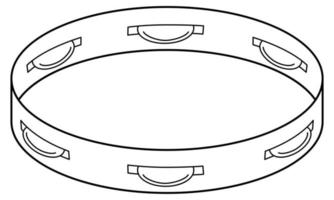 pandeiro desenhado à mão. instrumento musical de percussão. estilo doodle. retrato falado. ilustração vetorial vetor