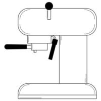 máquina de café desenhada à mão. equipamento para fazer café na cozinha e no café. estilo doodle. retrato falado. ilustração vetorial vetor