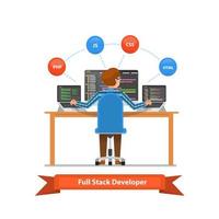 ilustração vetorial de programador full stack vetor