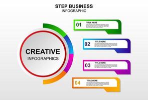 design de elemento infográfico com 4 etapas para apresentação e negócios. vetor