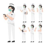 design de personagem de enfermeira apresentando o conceito vetor