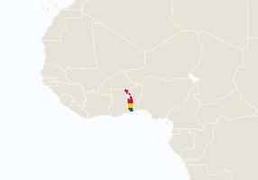 áfrica com mapa destacado do togo. vetor