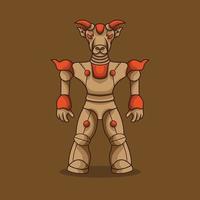 mascote buffalo mecha robô vetor