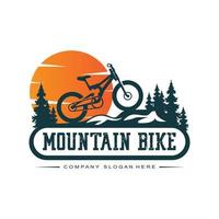 vetor de ícone de logotipo de bicicleta, veículo para esportes, corrida, casual, downhill, modelo retro