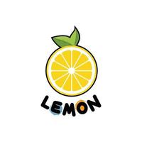 design de papel de parede vetorial logotipo da planta de frutas de limão com vitamina c, amarelo, no jardim e no mercado vetor