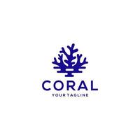 modelo de vetor de design de ícone de logotipo coral