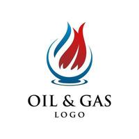 modelo de logotipo da indústria de petróleo e gás vetor