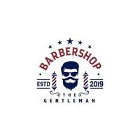 modelo de vetor de logotipo de barbearia vintage