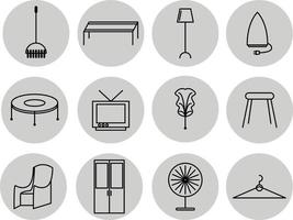 conjunto de ícones de linha fina de ferramentas de casa vetor