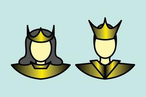 conceito de logotipo de rei e rainha vetor