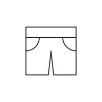 shorts, casual, calças modelo de logotipo de ilustração vetorial de ícone de linha fina. adequado para muitos propósitos. vetor