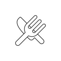 restaurante, comida, modelo de logotipo de ilustração vetorial de ícone de linha fina de cozinha. adequado para muitos propósitos. vetor
