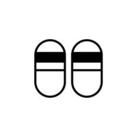 sandália, calçado, chinelo, conceito de design de ícone de linha sólida flip-flop para web e interface do usuário, ícone simples adequado para qualquer finalidade. vetor