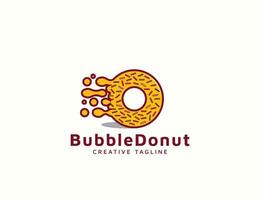 design de logotipo de rosquinha de bolha deliciosa