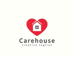 design de logotipo de casa e cuidados vetor