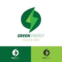 conceito de logotipo de energia verde vetor