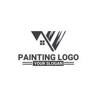 vetor de símbolo de design de logotipo de pintura de casa