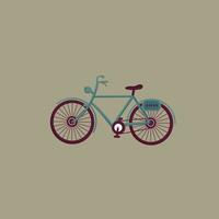 bicicleta velha verde simples. ilustração vetorial vetor