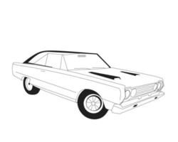 ilustração de desenho de desenho de arte de linha vintage de carro simples para livro de colorir ou desenho de crianças vetor