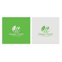 logotipo de comida verde para um logotipo de negócios de restaurante ou café vetor