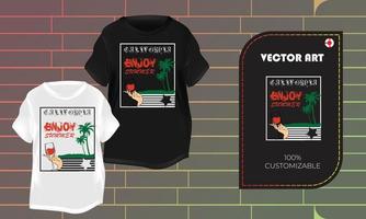 design de camiseta camiseta personalizada aproveite o design de ilustração vetorial de verão vetor