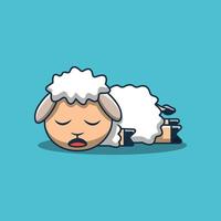 ilustração de uma ovelha fofa dormindo vetor