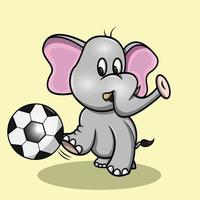 um elefante fofo e fofo está jogando bola vetor