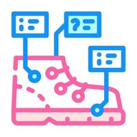 estudo da ilustração vetorial de ícone de cor de produção de calçados vetor