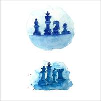 xadrez de cor de água vetor de pintura