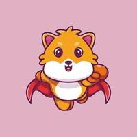 lindo hamster super-herói voando vetor premium dos desenhos animados