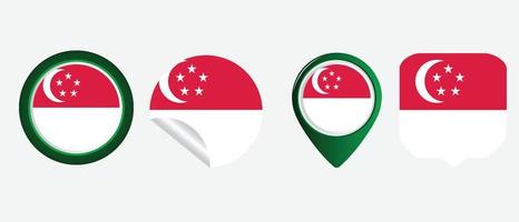 bandeira de singapura. ilustração em vetor símbolo ícone plano