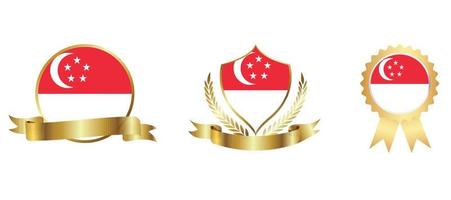ícone de bandeira de singapura. conjunto de ícones da web. coleção de ícones plana. ilustração vetorial simples. vetor