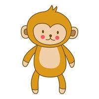 clip-art de macaco com desenho de desenho animado vetor