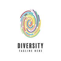 logotipo de diversidade de impressão digital vetor