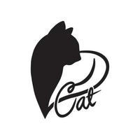 logotipo de amante de gatos vetor