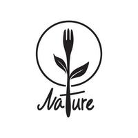 logotipo de comida natural vetor