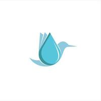 logotipo abstrato de gota de água de pássaro vetor