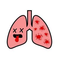ícone de vetor de câncer de pulmão. câncer de pulmão é perigoso