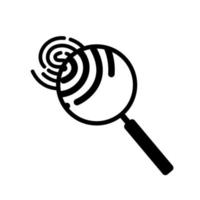 ícone de pesquisa de impressão digital. ícone de identificação de lupa. pode ser usado na web e móvel. ilustração de ícone simples vetor