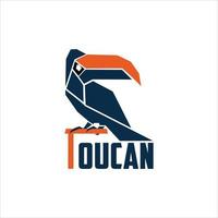 vetor de logotipo de ícone de pássaro colorido de tucano, logotipo de contorno geométrico criativo de desenvolvimento tucano grande