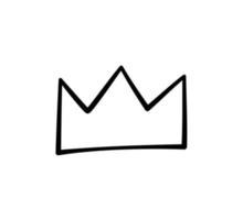 coroa de doodle desenhada de mão. esboço da coroa do rei. majestosa tiara. rei e rainha diadema real. ilustração vetorial isolada em estilo doodle em fundo branco vetor