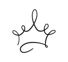 coroa de doodle desenhada de mão. esboço da coroa do rei. majestosa tiara. rei e rainha diadema real. ilustração vetorial isolada em estilo doodle em fundo branco vetor